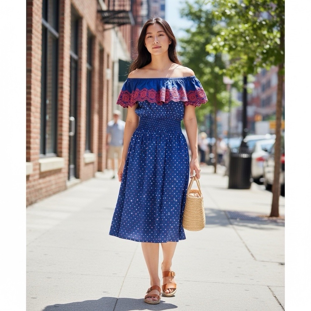 Lilly Pulitzer Kalama Borealis Blue Off Shoulder Dress XS Resort Chic NWT $158